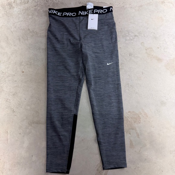 Nike Pants - Nike Pro Womens Training Leggings High Rise 7/8 Length Dri Fit Grey L DA0483-011